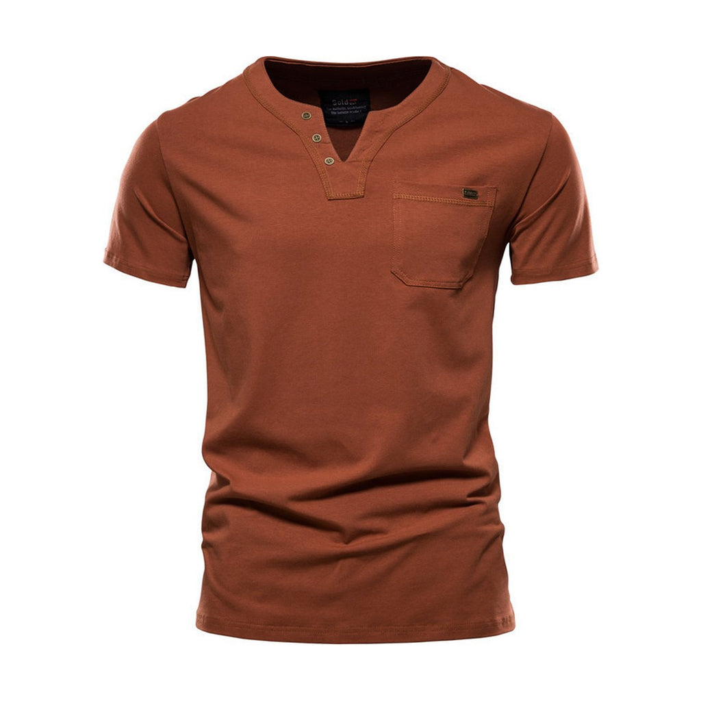 Men's Sports T-shirt Slim Cotton Pocket
