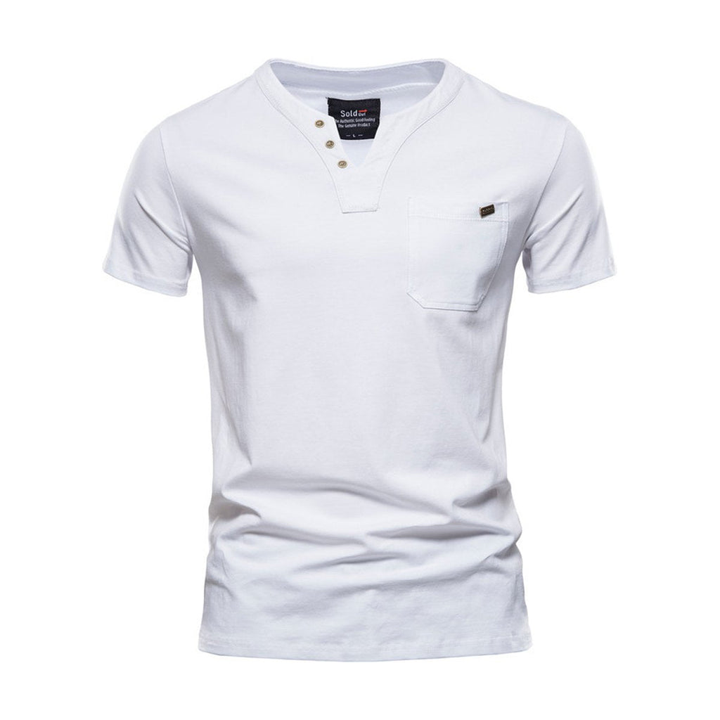 Men's Sports T-shirt Slim Cotton Pocket