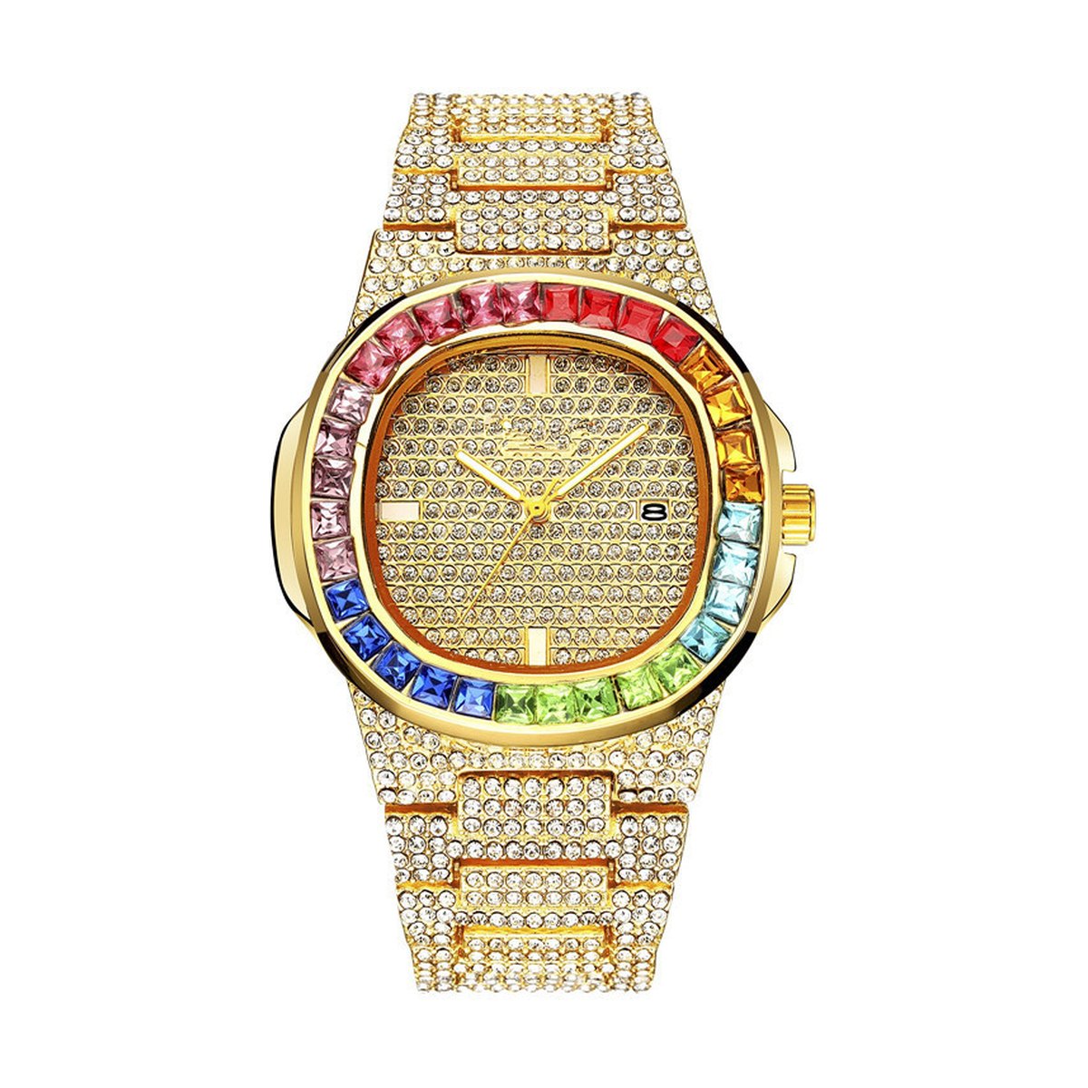Men's Square Crystal Watch