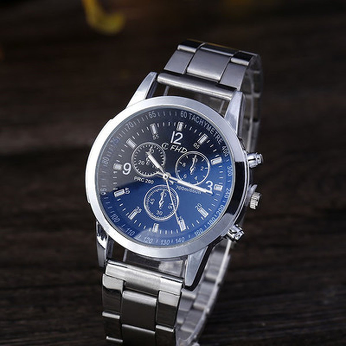 Men's Steel Chronograph-Style Watch