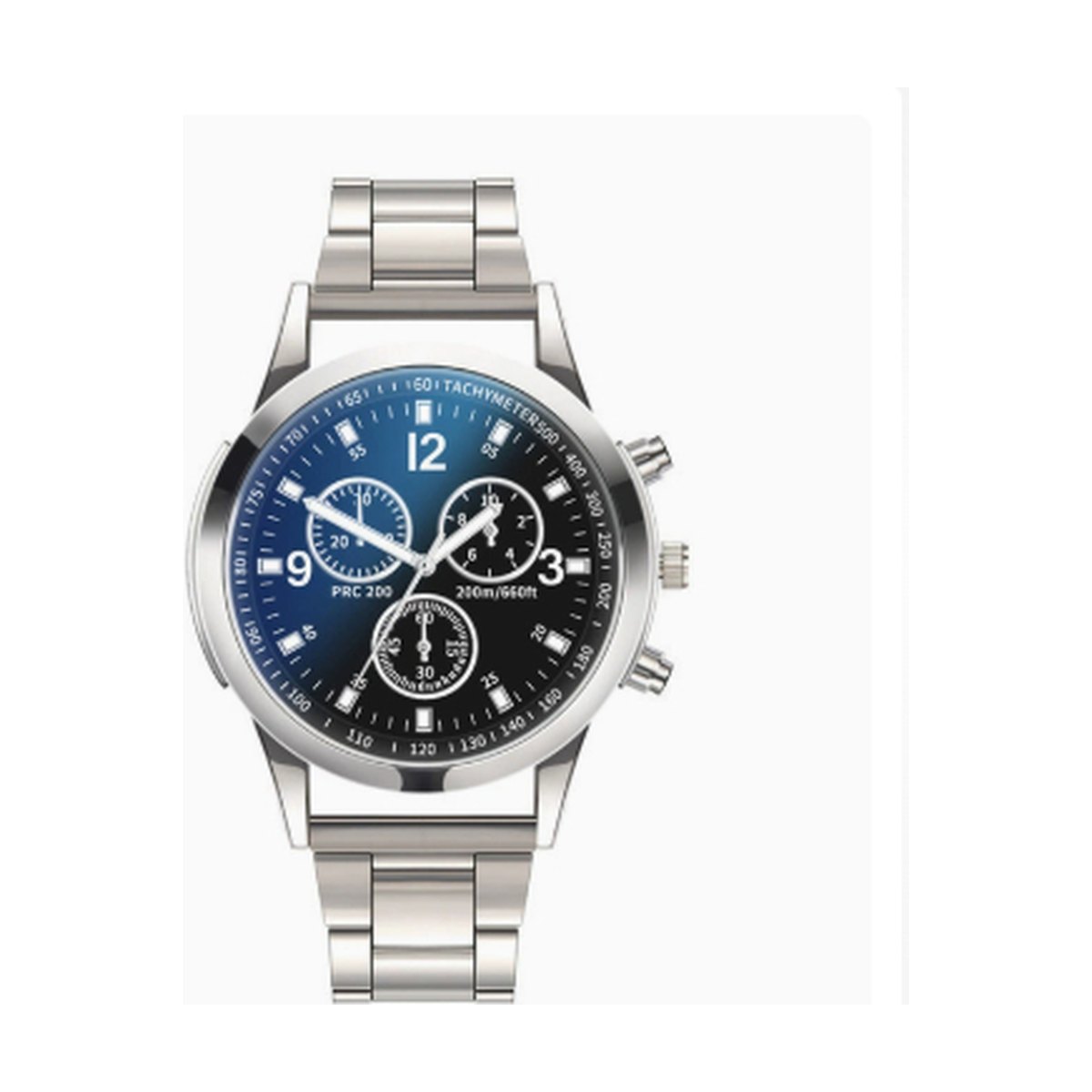 Men's Steel Chronograph-Style Watch