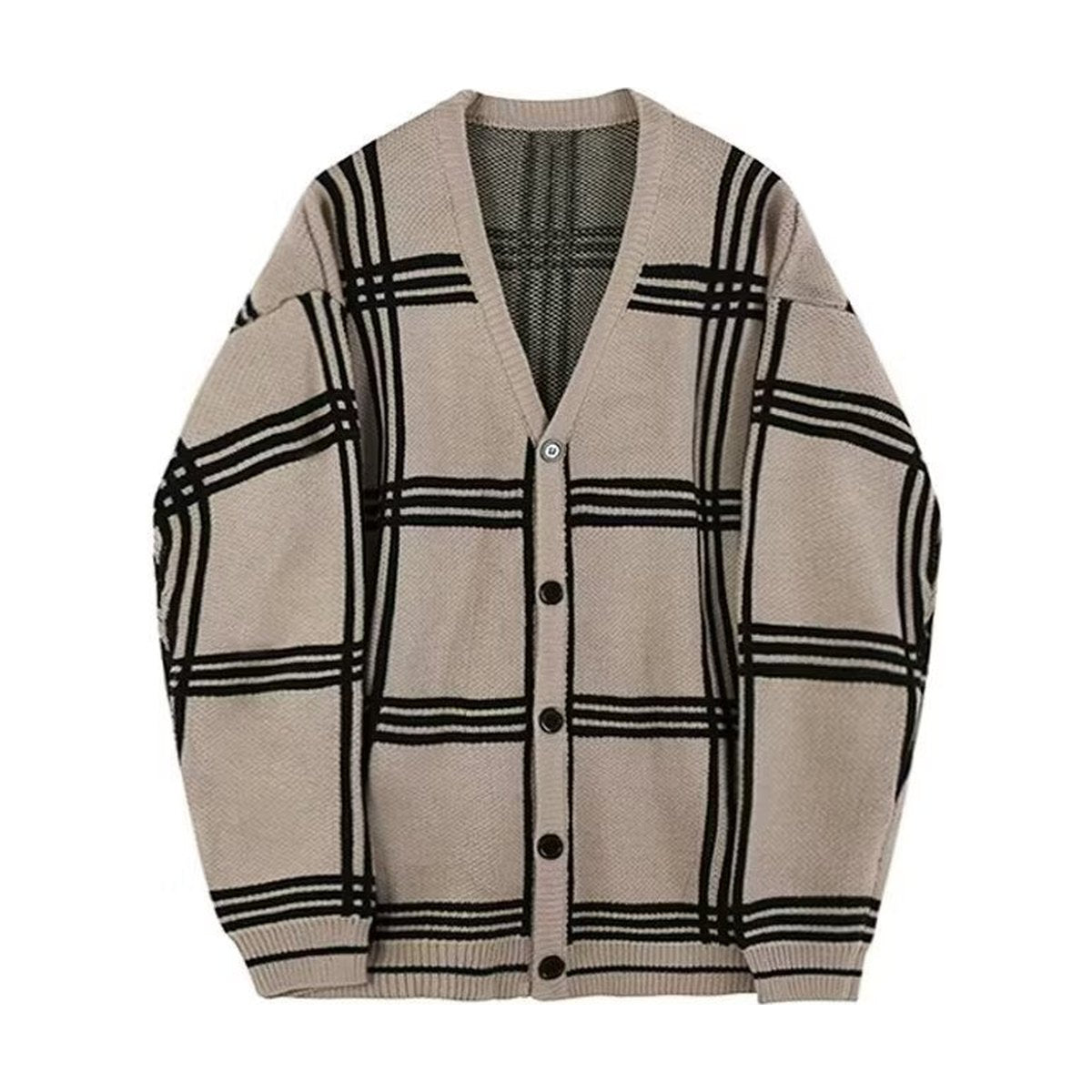 Men's Striped Knitted Cardigan Coat Retro