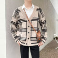 Men's Striped Knitted Cardigan Coat Retro