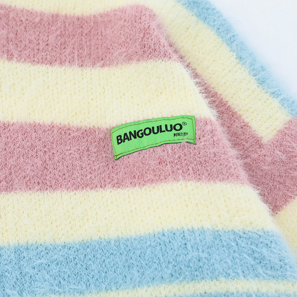Men's Striped Knitted Sweater Coat
