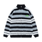 Men's Striped Knitted Sweater Coat
