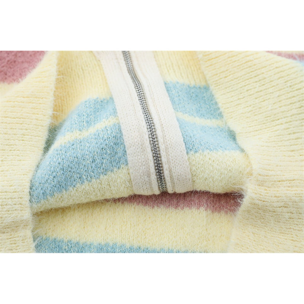 Men's Striped Knitted Sweater Coat