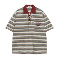 Men's Striped Polo Shirt Casual Short-sleeved Top