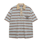 Men's Striped Polo Shirt Casual Short-sleeved Top