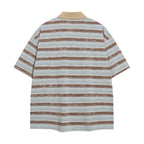 Men's Striped Polo Shirt Casual Short-sleeved Top