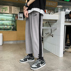 Men's Sweatpants Matching Color Straight Tube Loose Wear