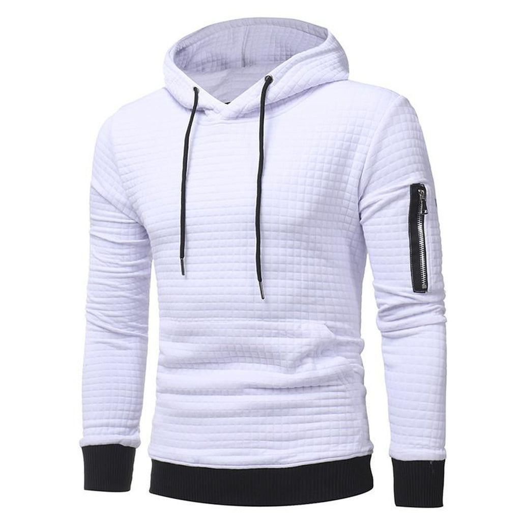 Men's Sweatshirt Hoodie Arm Zipper Long Sleeve Slim
