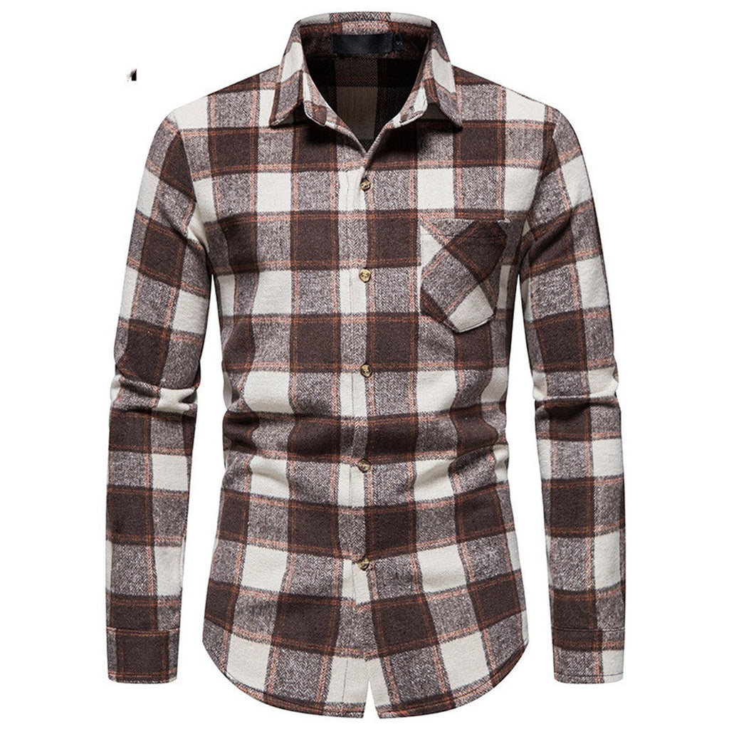 Men's Thick Warm Woolen Cloth Flannel Casual Shirt