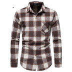 Men's Thick Warm Woolen Cloth Flannel Casual Shirt