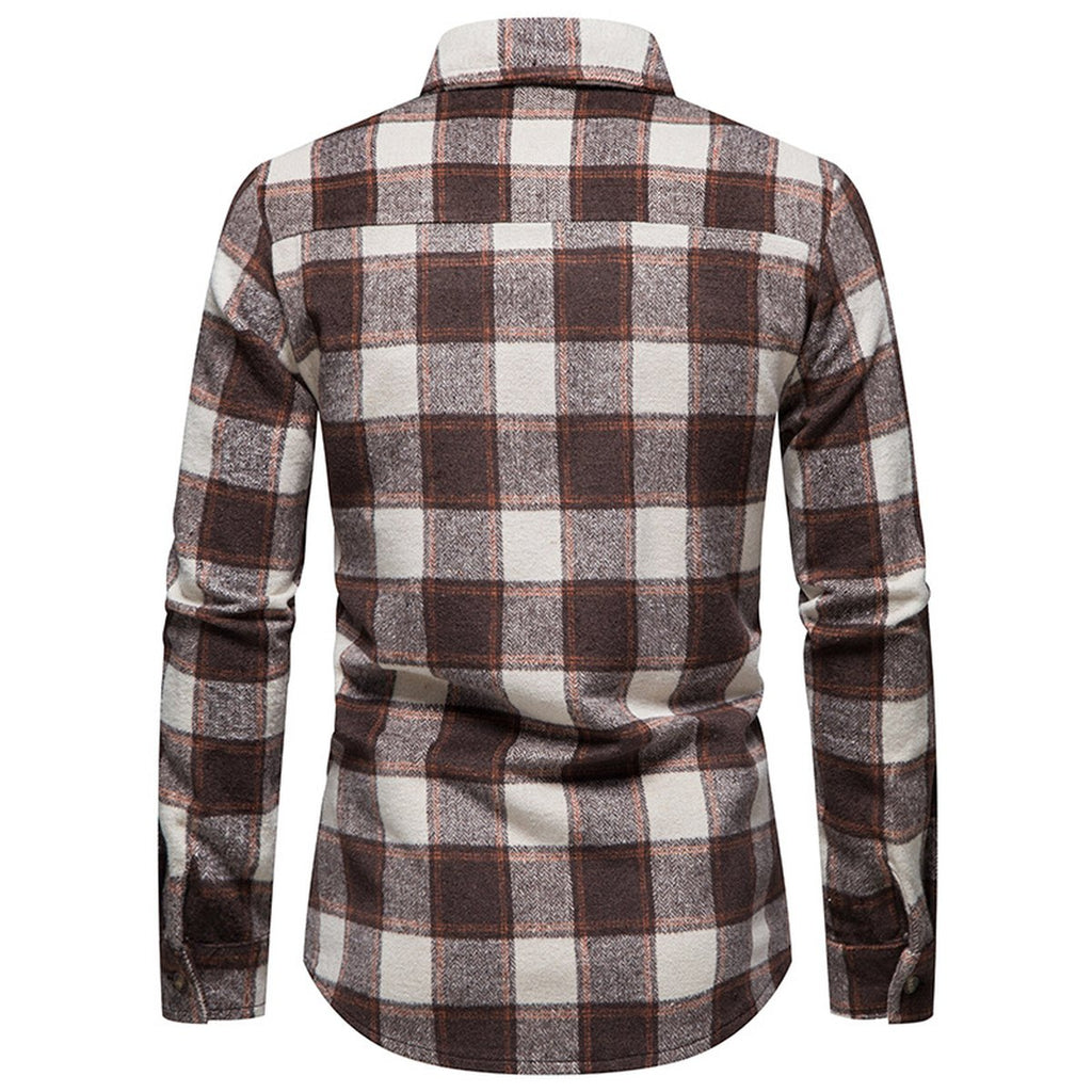 Men's Thick Warm Woolen Cloth Flannel Casual Shirt