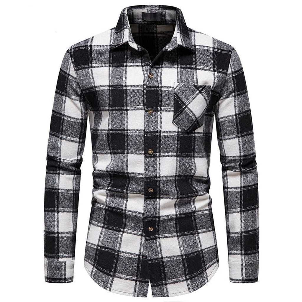Men's Thick Warm Woolen Cloth Flannel Casual Shirt