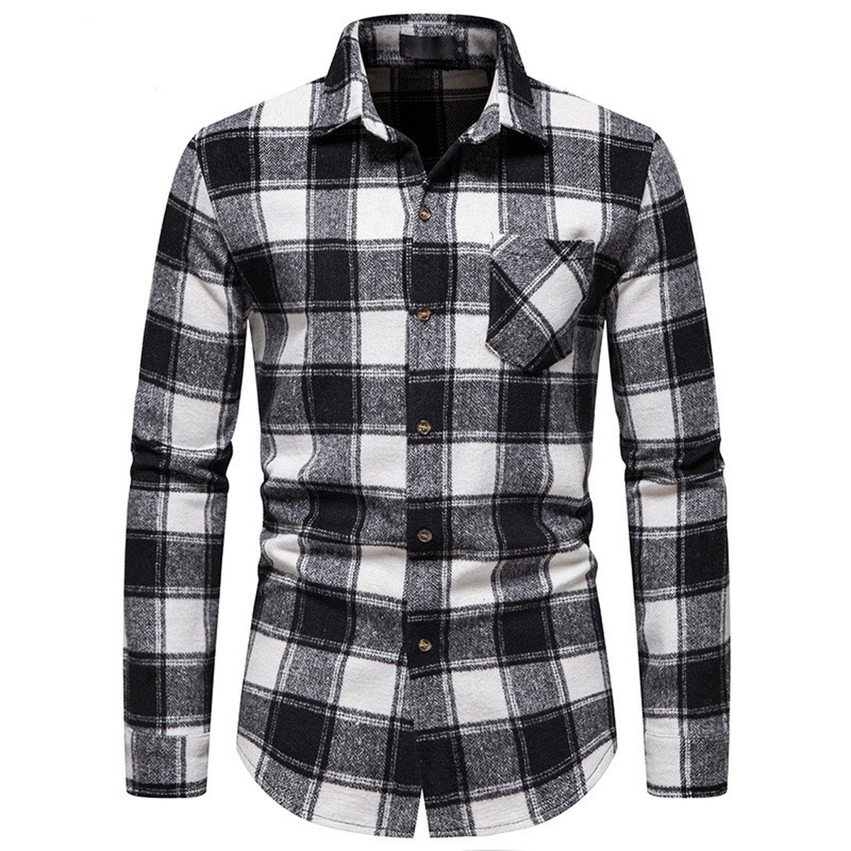 Men's Thick Warm Woolen Cloth Flannel Casual Shirt