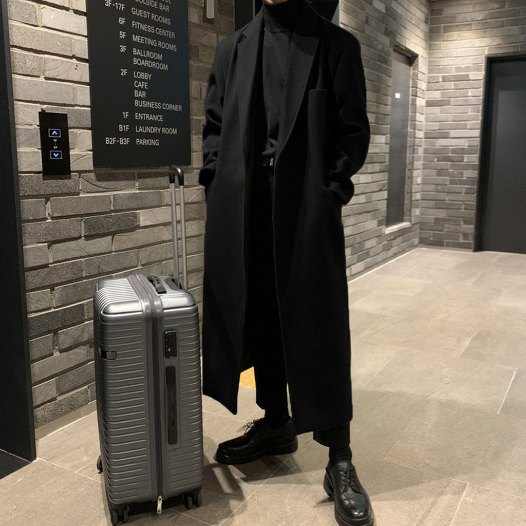 Men's Thickened Belt Woolen Coat