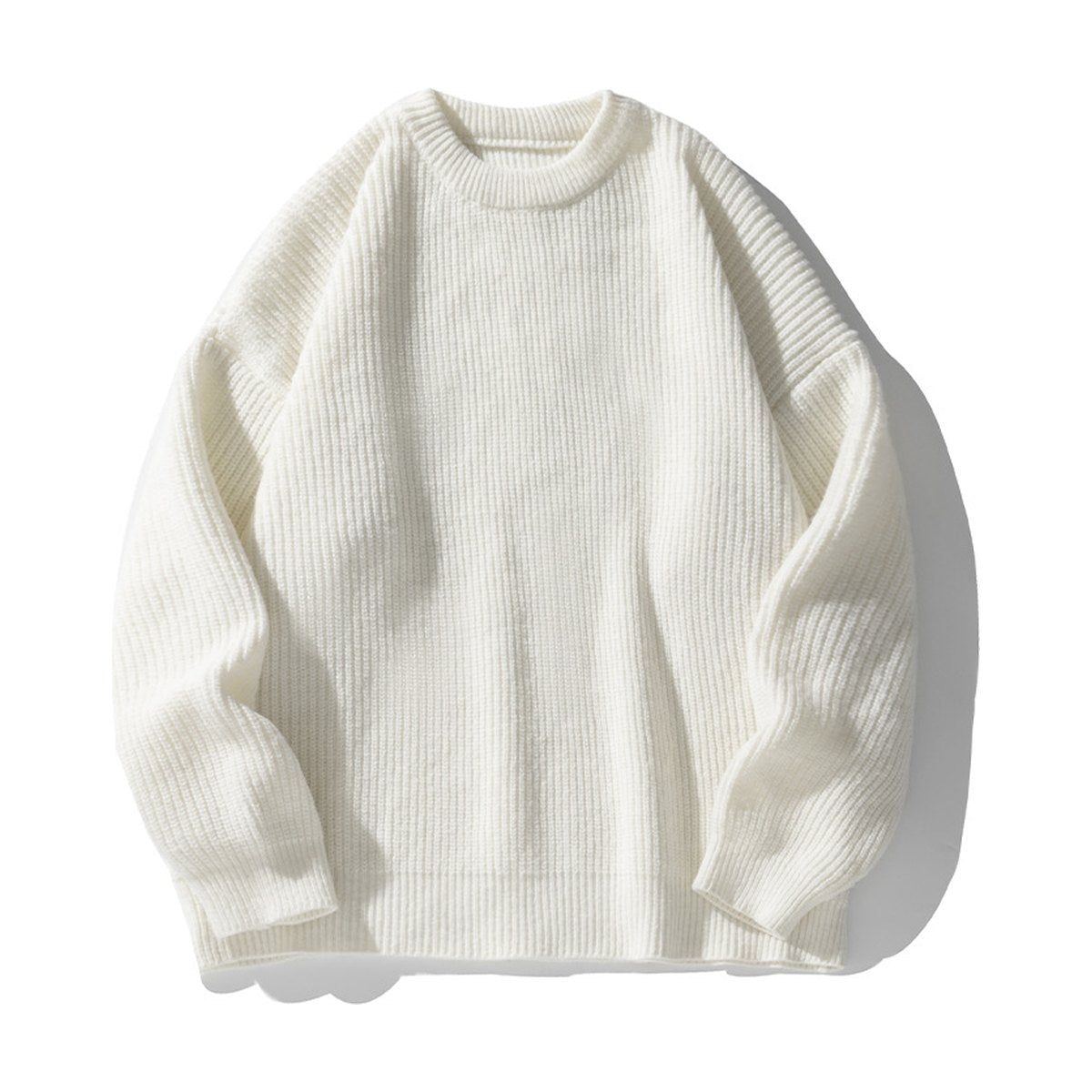 Men's Thickened Chunky-knit Crew-neck Sweater