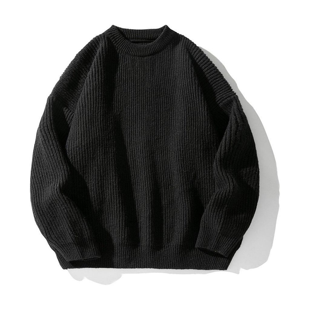 Men's Thickened Chunky-knit Crew-neck Sweater