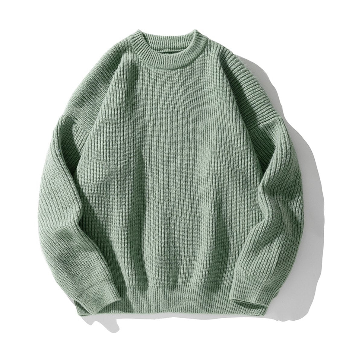 Men's Thickened Chunky-knit Crew-neck Sweater