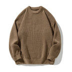 Men's Thickened Chunky-knit Crew-neck Sweater