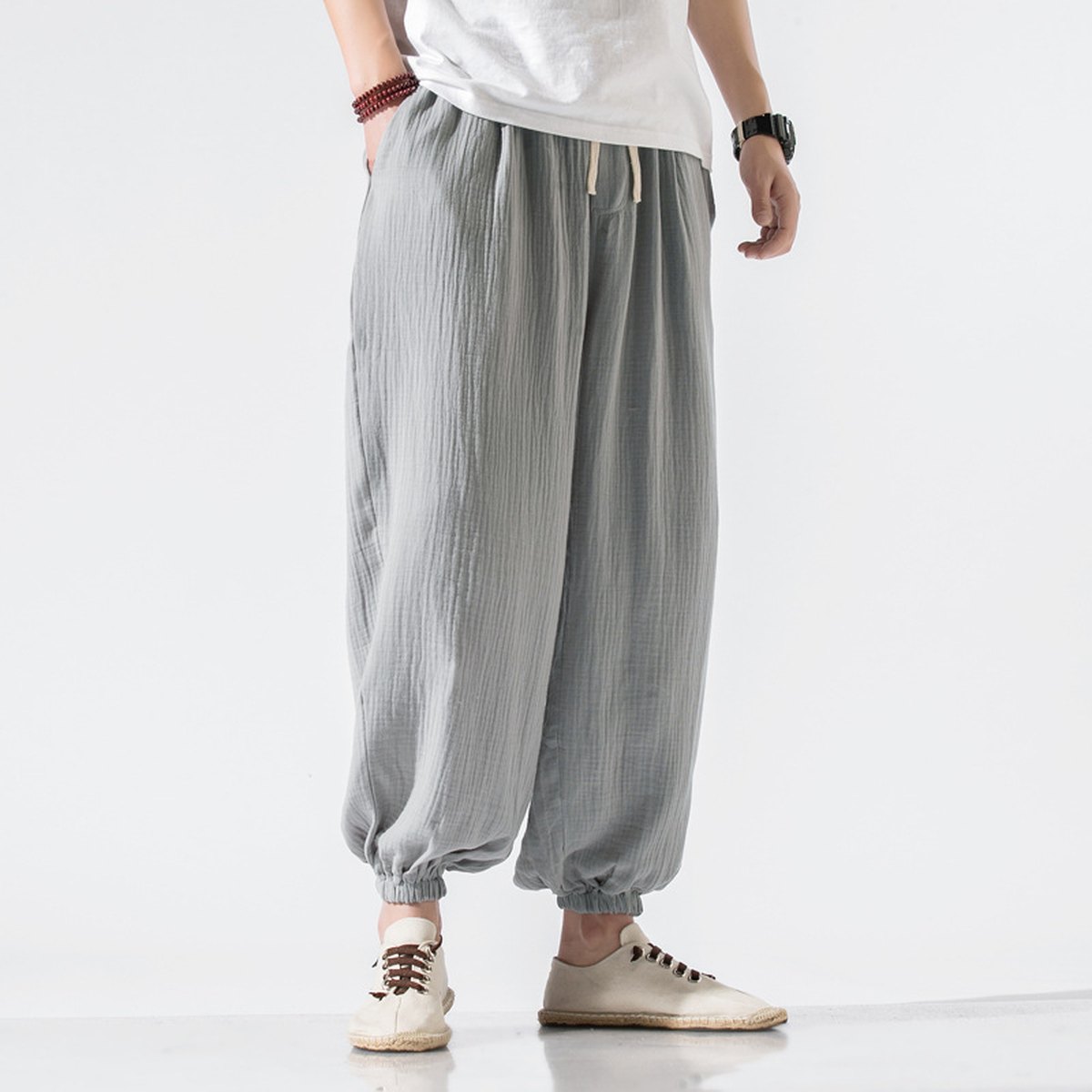 Men's Thin Pants Plus Size Casual Harem Wide