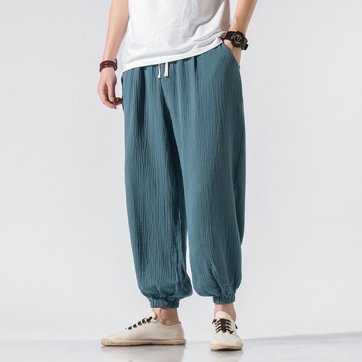 Men's Thin Pants Plus Size Casual Harem Wide