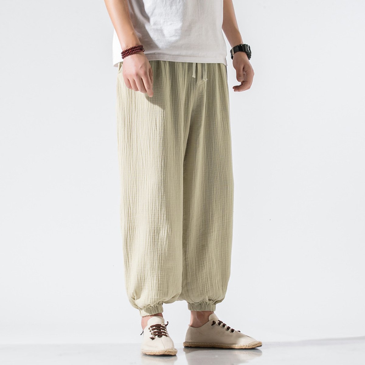 Men's Thin Pants Plus Size Casual Harem Wide