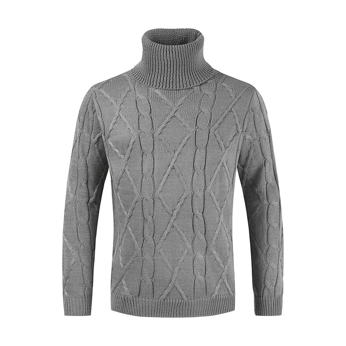 Men's Turtleneck Sweater Loose Solid Color