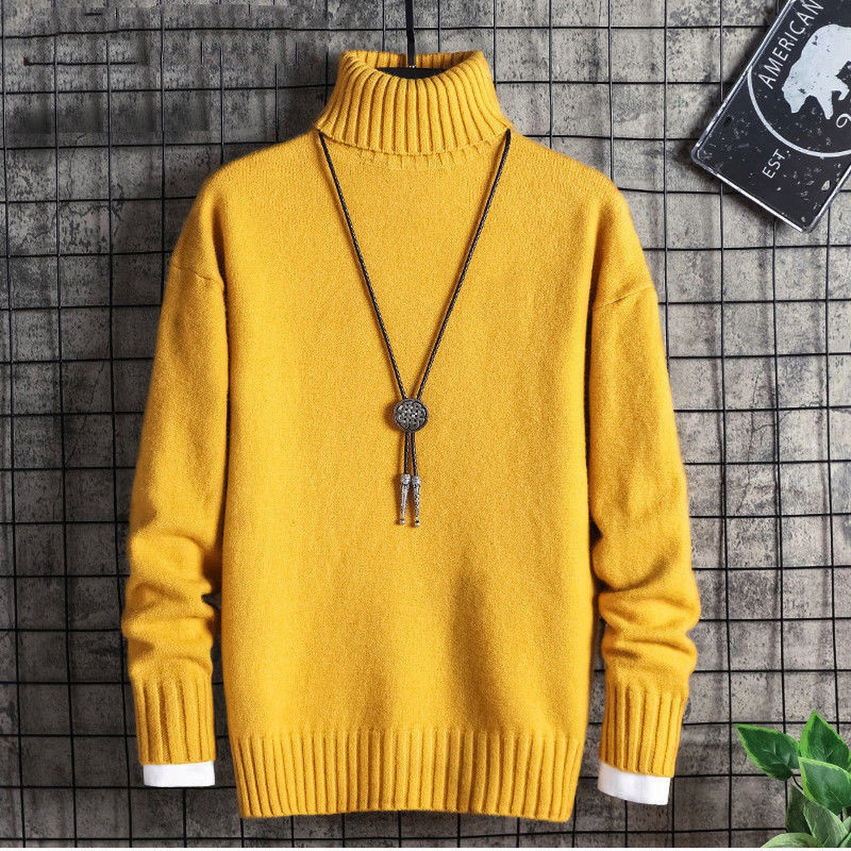 Men's Turtleneck Sweater Plus Velvet Bottoming Shirt