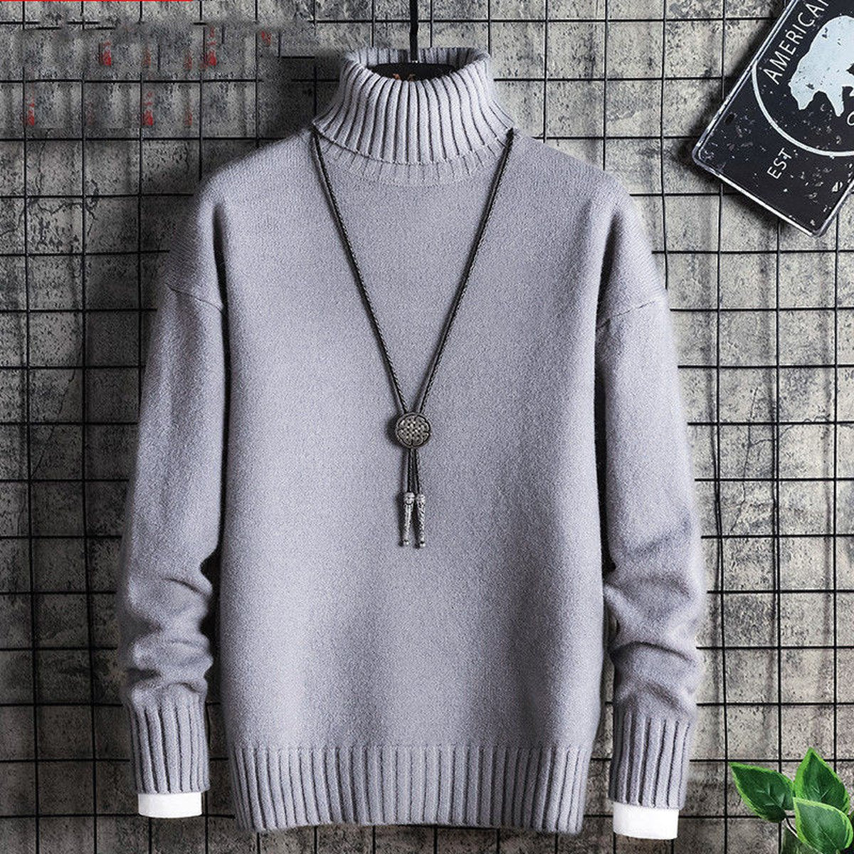 Men's Turtleneck Sweater Plus Velvet Bottoming Shirt