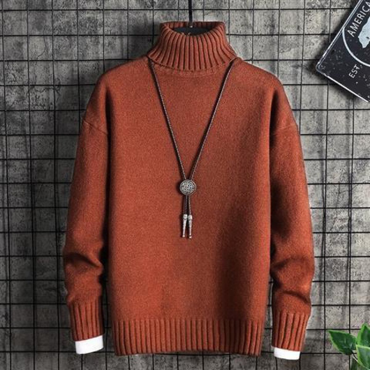 Men's Turtleneck Sweater Thick