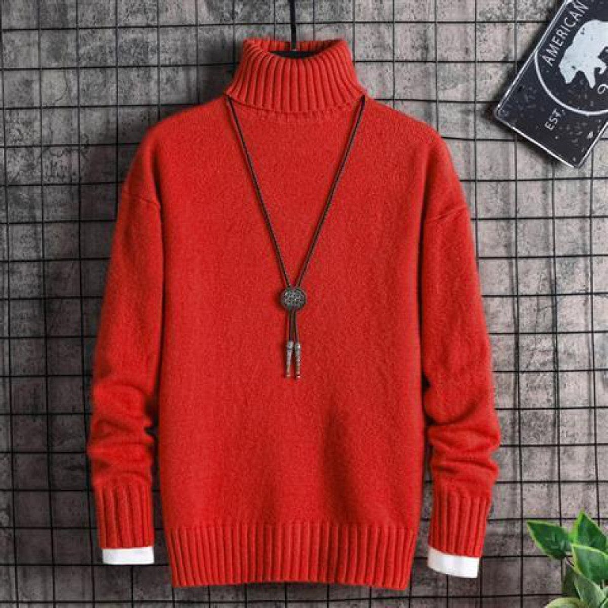 Men's Turtleneck Sweater Thick