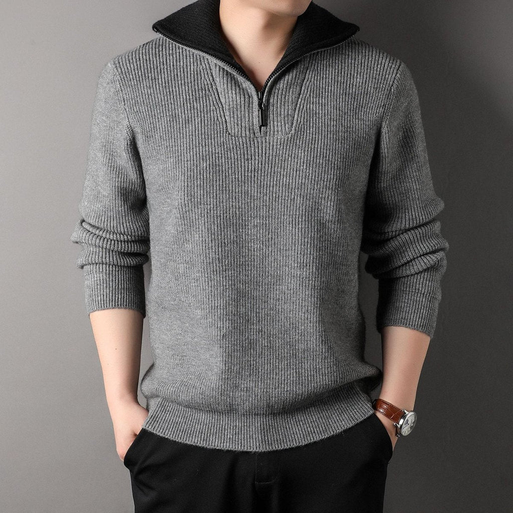 Men's Twisted Jacquard Lapel Sweater Cardigan