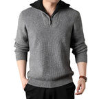 Men's Twisted Jacquard Lapel Sweater Cardigan