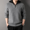 Men's Twisted Jacquard Lapel Sweater Cardigan
