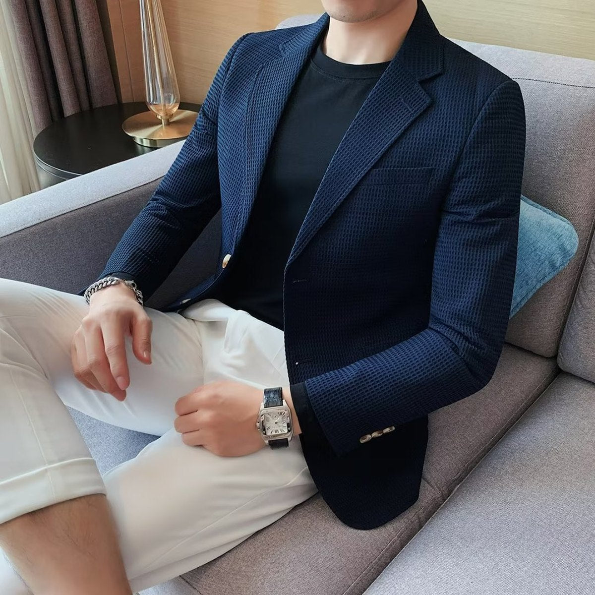 Men's Waffle Casual Suit Jacket