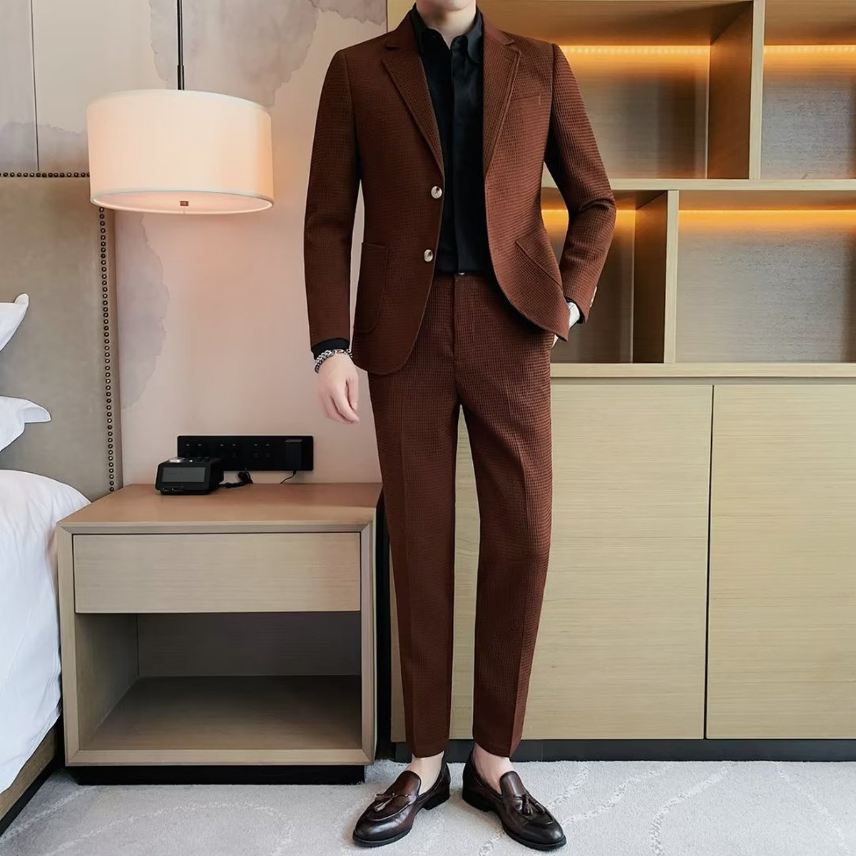 Men's Waffle Casual Suit Jacket