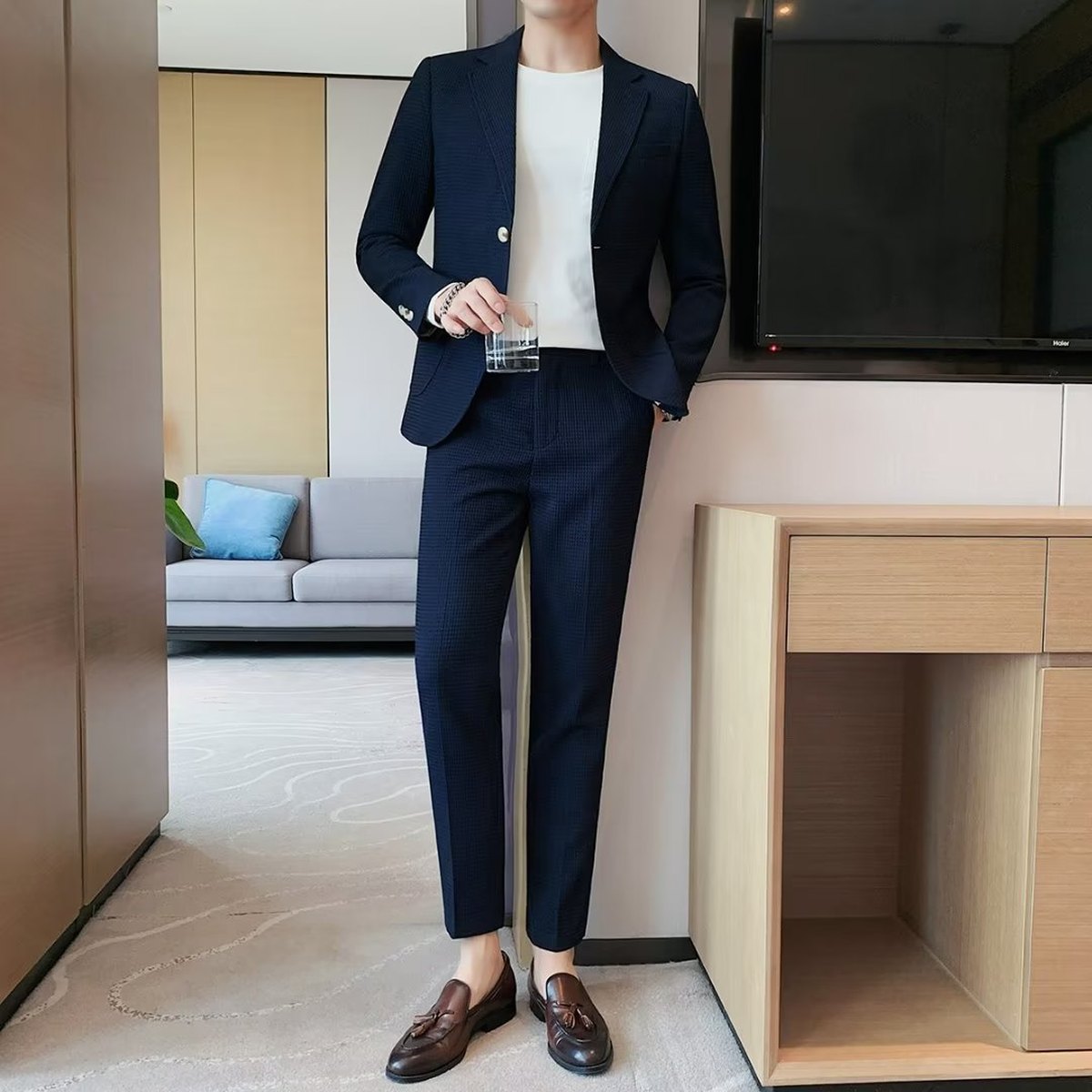 Men's Waffle Casual Suit Jacket