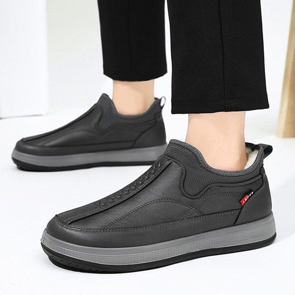 Men's Warm Fleece Snow Boots Round-toed Platform Ankle