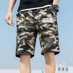 Men's Washed Overalls Camouflage Shorts