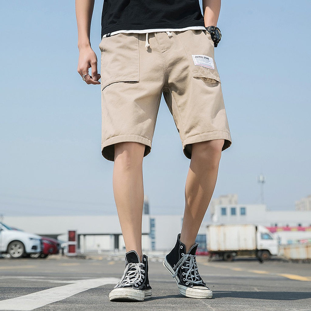 Men's Washed Overalls Camouflage Shorts