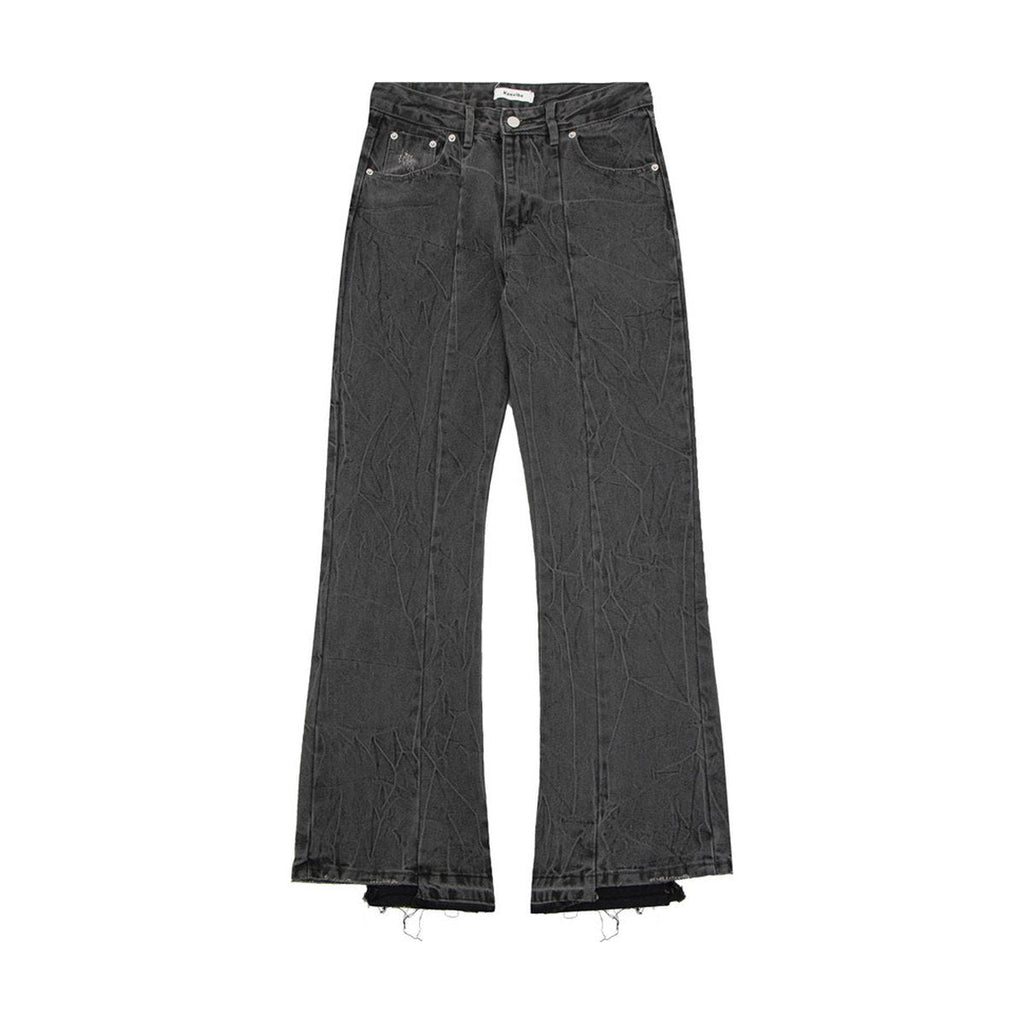 Men's Washed Pleated Jeans