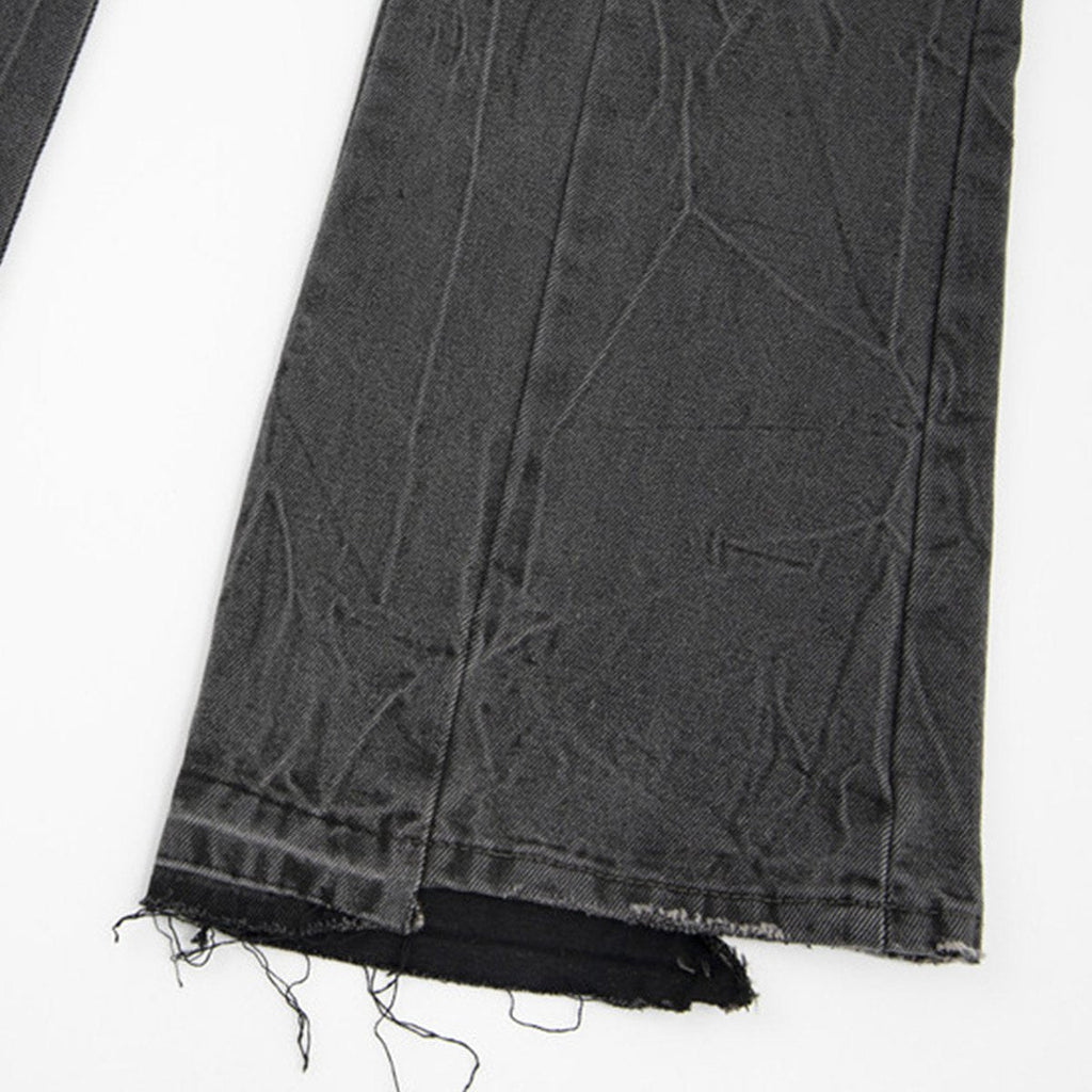 Men's Washed Pleated Jeans
