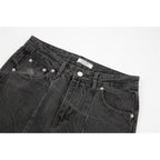 Men's Washed Pleated Jeans