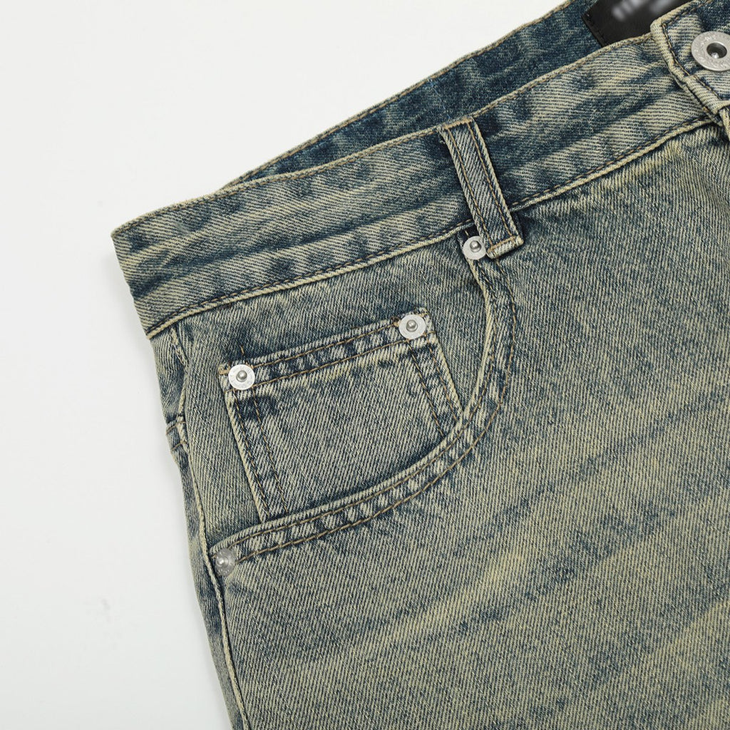 Men's Washed Worn Jeans