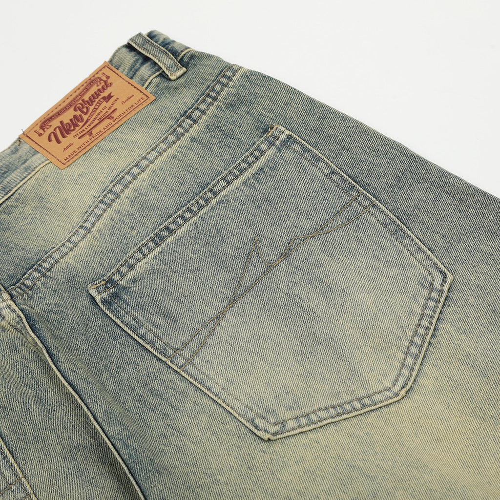 Men's Washed Worn Jeans