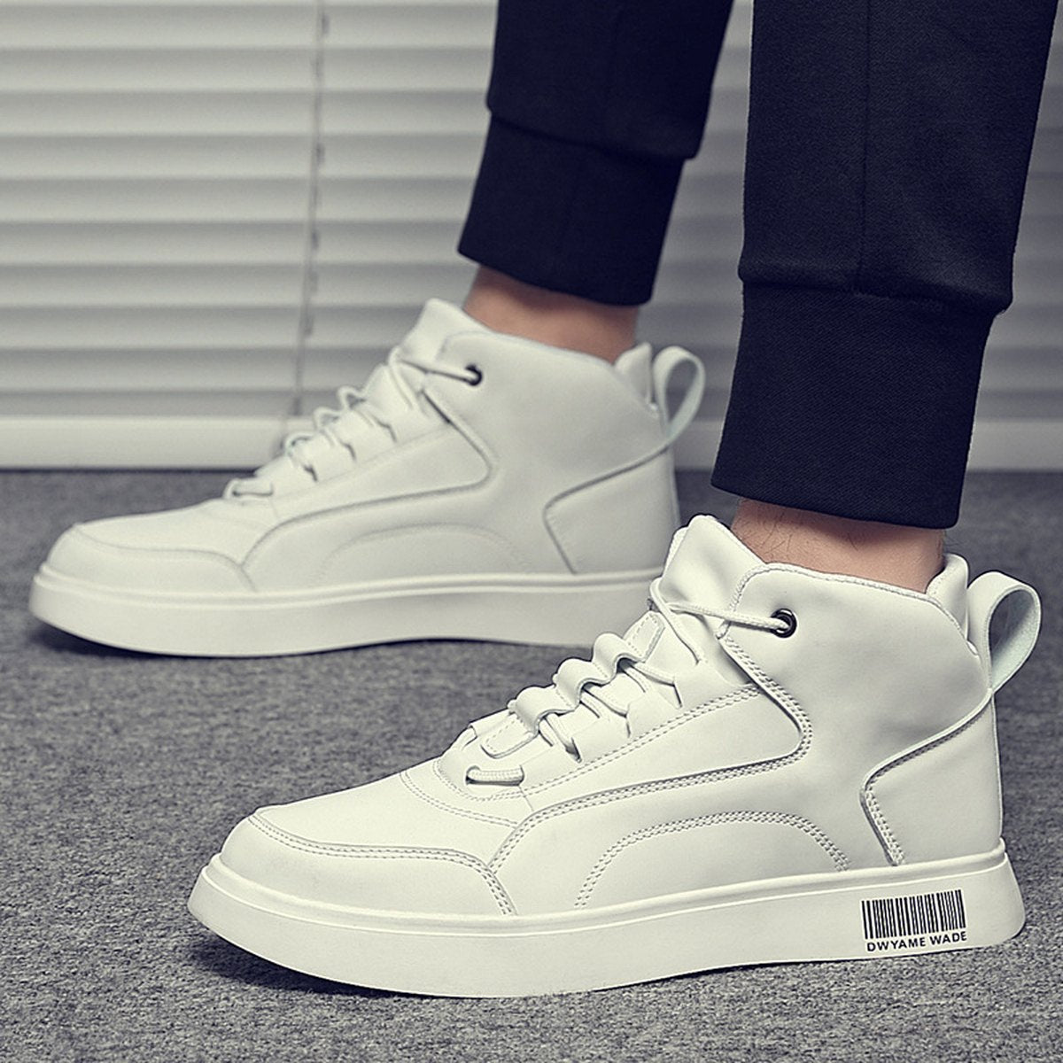 Men's White Shoes Mid-top Sports Board
