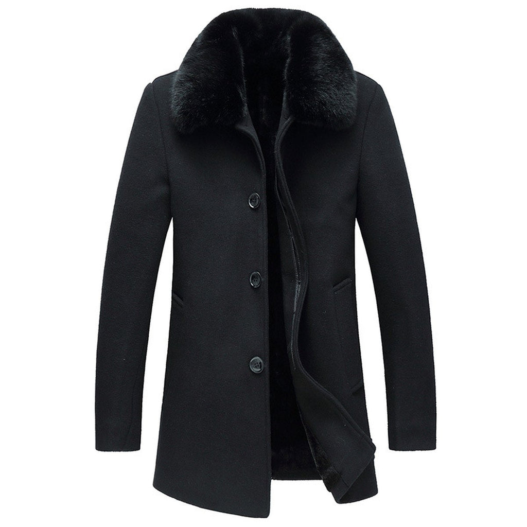 Men's Woolen Coat Wool Collar