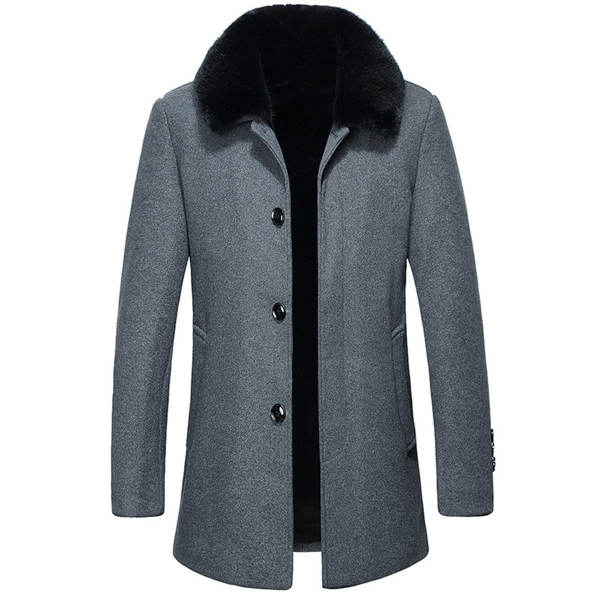 Men's Woolen Coat Wool Collar